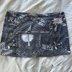 With Jean Safety Pin mini skirt